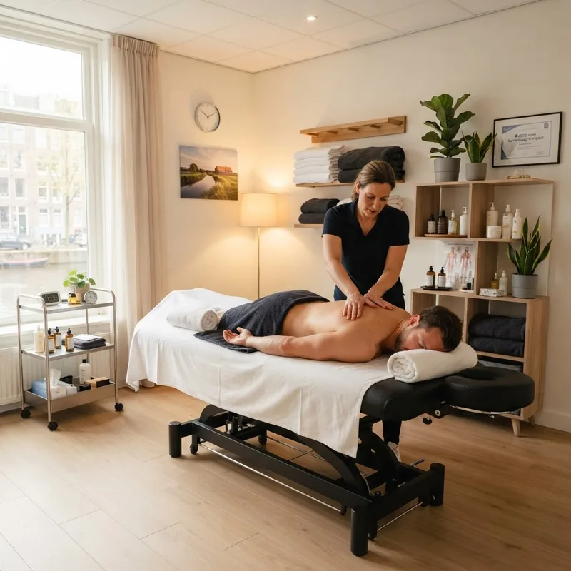 Sportmassage in de behandelruimte van Johan Hooge Sportmassage